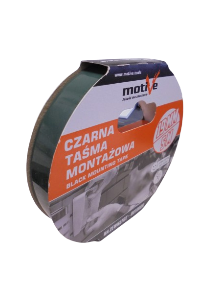 TAŚMA MONTAŻOWA CZARNA 19MMx5M MOTIVE